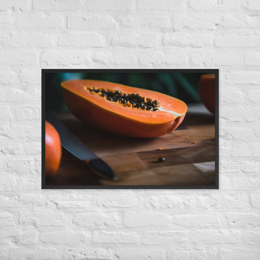 Exotic Papaya Delight Framed poster 🤤 from Yumify.AI