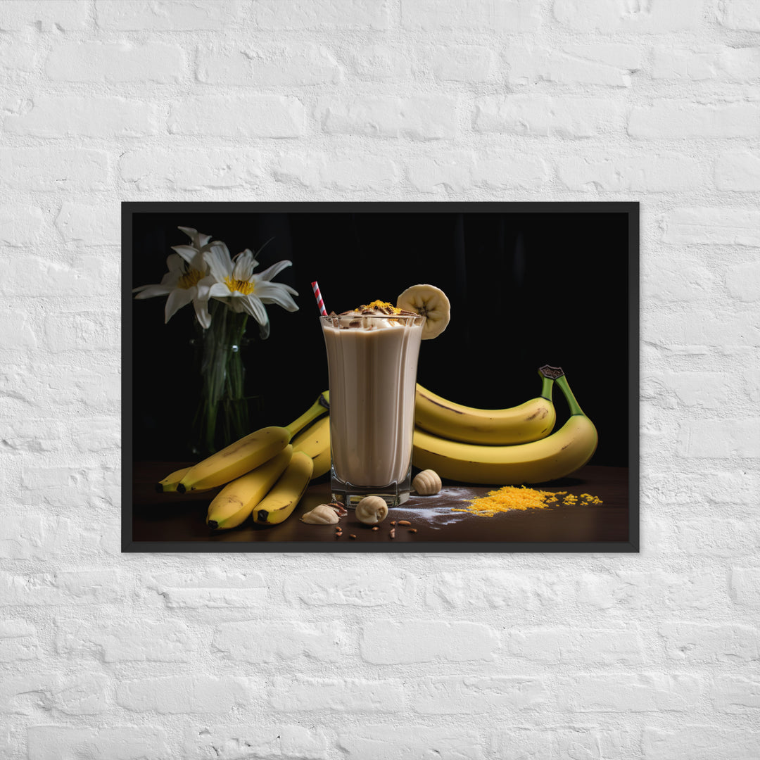 Banana Smoothie Shot Framed poster 🤤 from Yumify.AI