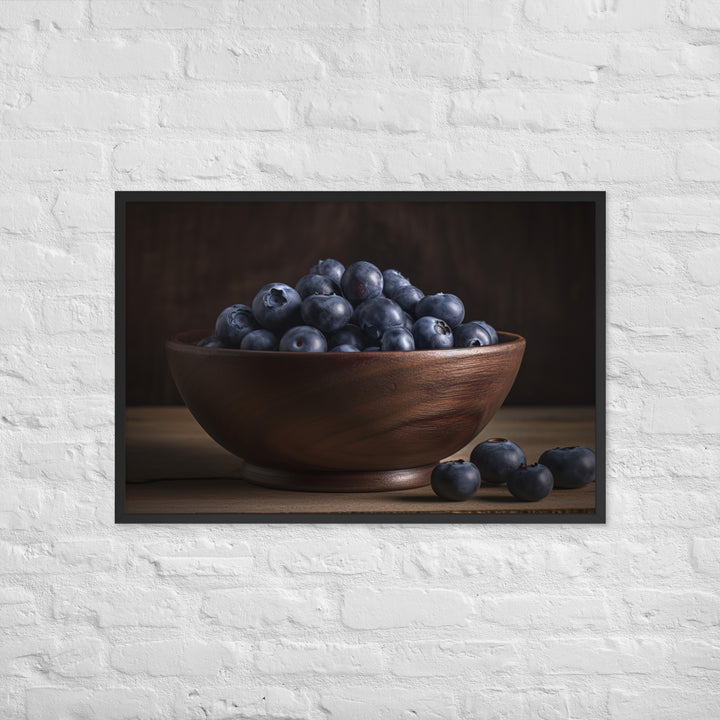 A Bowl of Blueberries Framed poster 🤤 from Yumify.AI