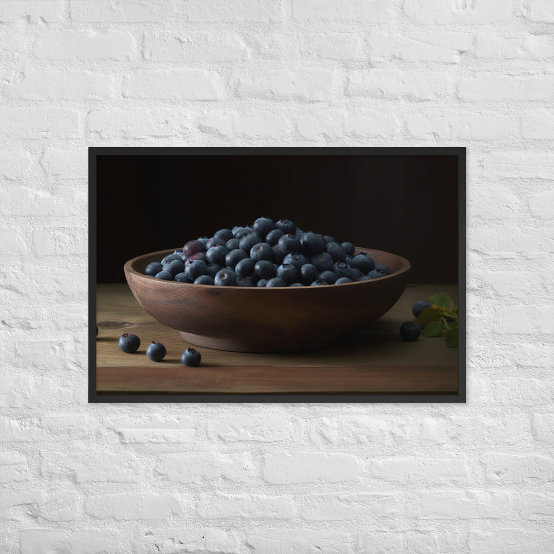 A Bowl of Blueberries Framed poster 🤤 from Yumify.AI