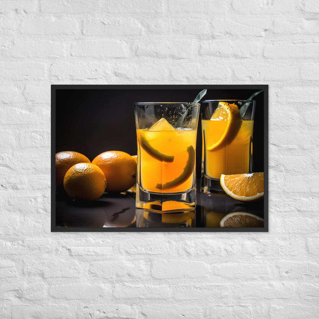 Orange Juice in a Glass Framed poster 🤤 from Yumify.AI