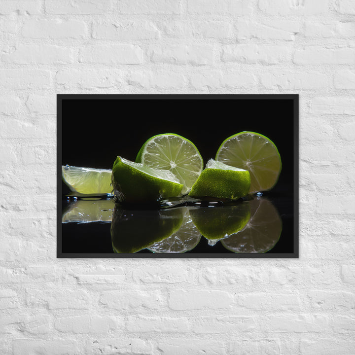 Lime Slices and Ice Framed poster 🤤 from Yumify.AI