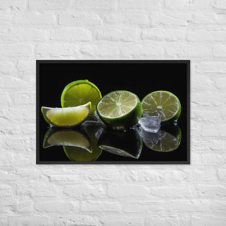 Lime Slices and Ice Framed poster 🤤 from Yumify.AI