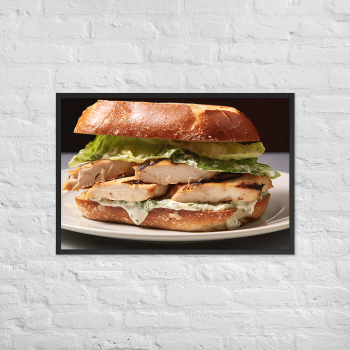 Chicken Caesar Sandwich Framed poster 🤤 from Yumify.AI