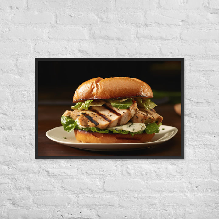 Chicken Caesar Sandwich Framed poster 🤤 from Yumify.AI