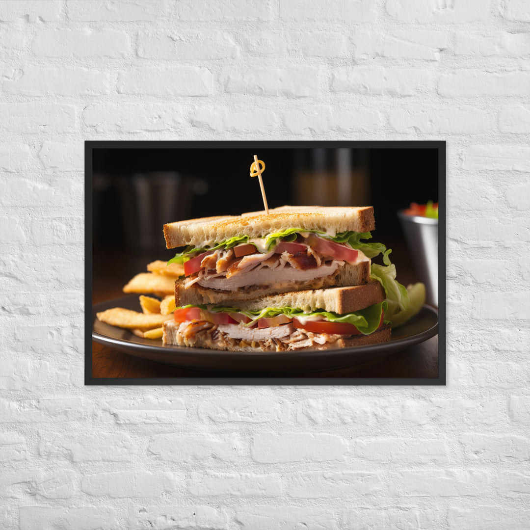 Triple decker Club sandwich Framed poster 🤤 from Yumify.AI