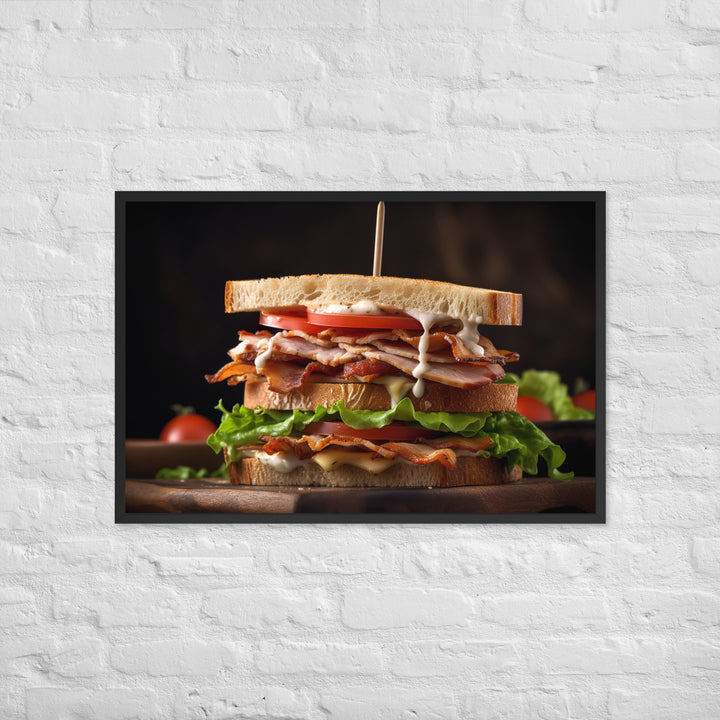 Triple decker Club sandwich Framed poster 🤤 from Yumify.AI