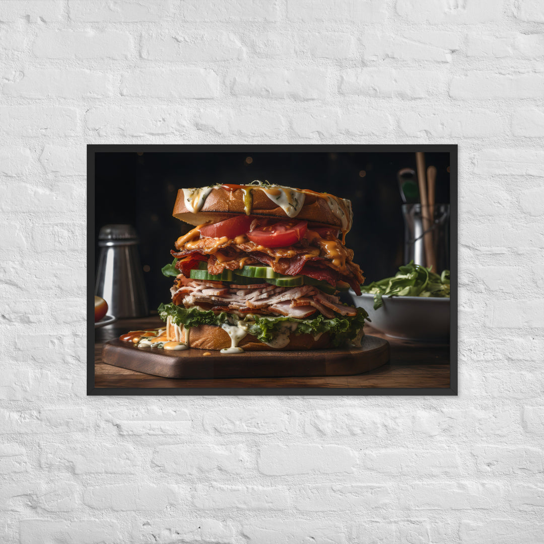 The Ultimate Club Sandwich Framed poster 🤤 from Yumify.AI