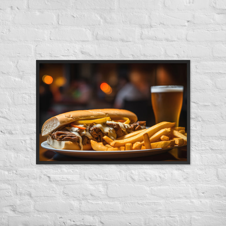 The Perfect Philly Cheesesteak Combo Framed poster 🤤 from Yumify.AI