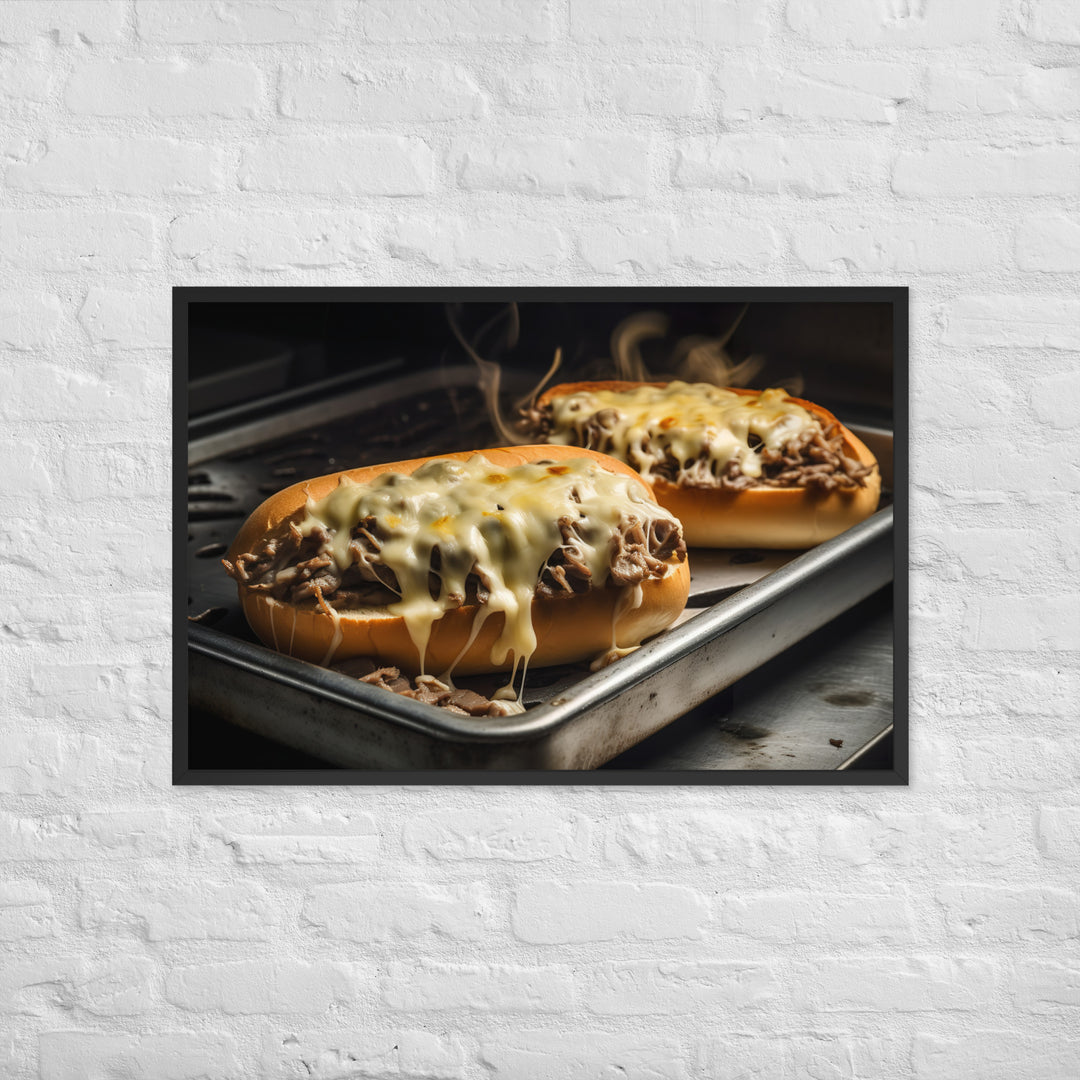 Sizzling Philly Cheesesteak Framed poster 🤤 from Yumify.AI