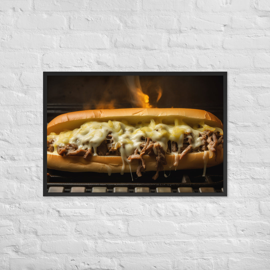 Sizzling Philly Cheesesteak Framed poster 🤤 from Yumify.AI