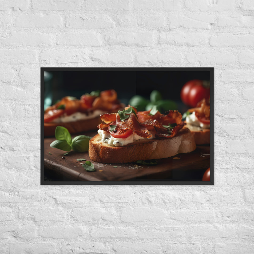 Open Faced BLT Crostini Framed poster 🤤 from Yumify.AI