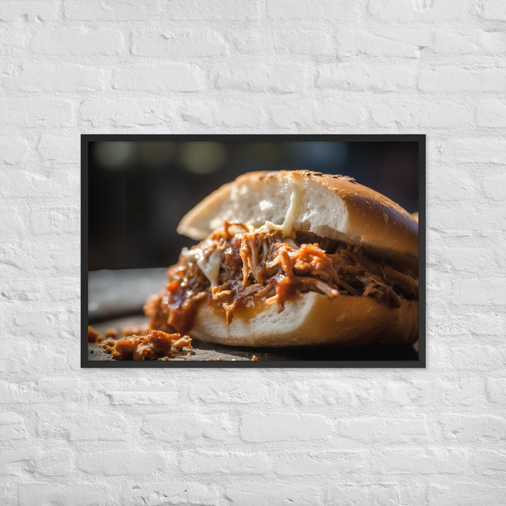 Melt in Your Mouth Pulled Pork Sandwich Framed poster 🤤 from Yumify.AI