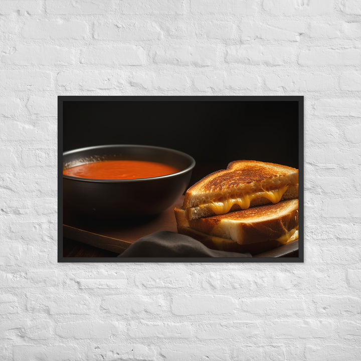 Grilled Cheese with Tomato Soup Framed poster 🤤 from Yumify.AI