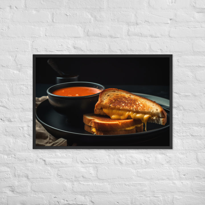 Grilled Cheese with Tomato Soup Framed poster 🤤 from Yumify.AI