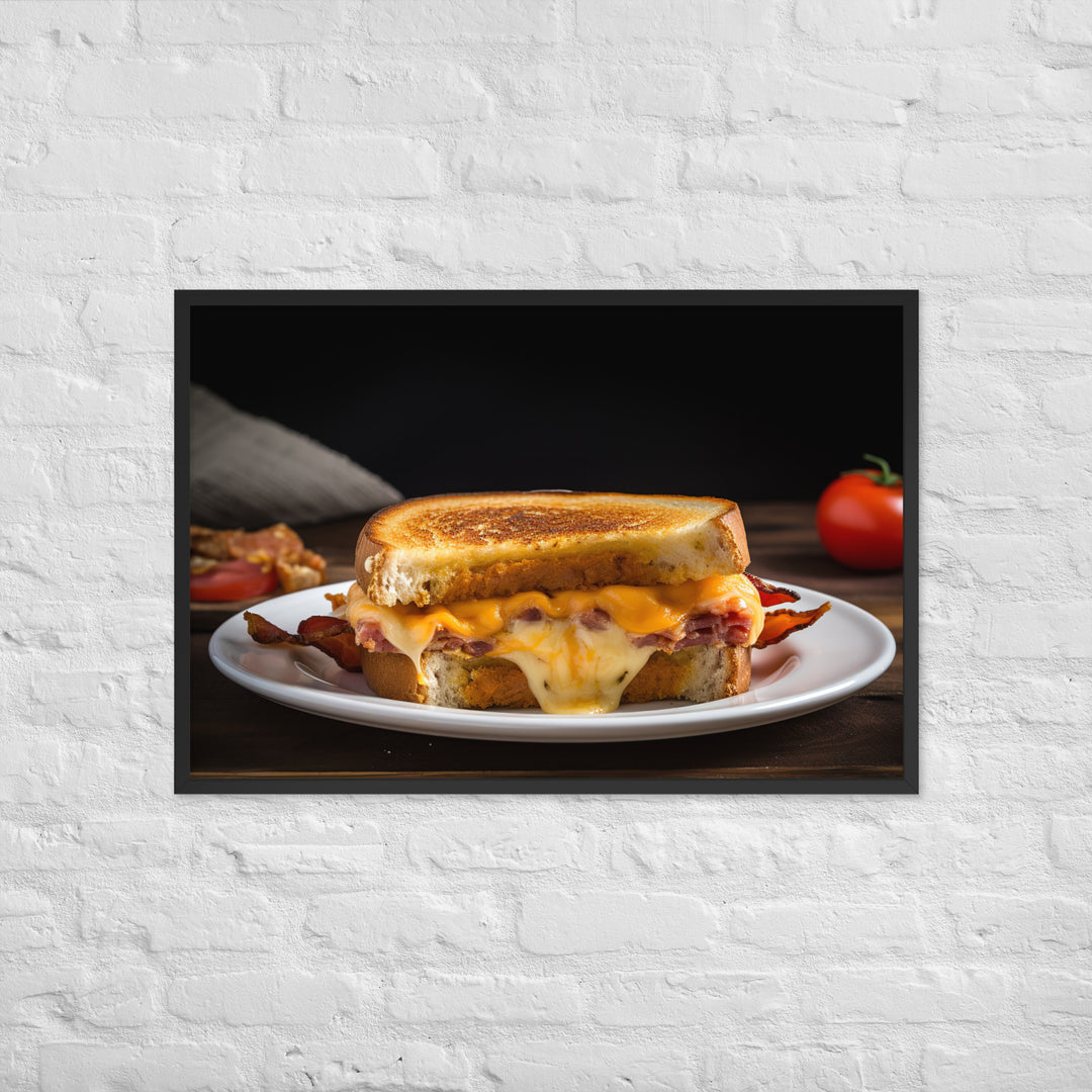 Gourmet Grilled Cheese with Bacon and Tomato Framed poster 🤤 from Yumify.AI