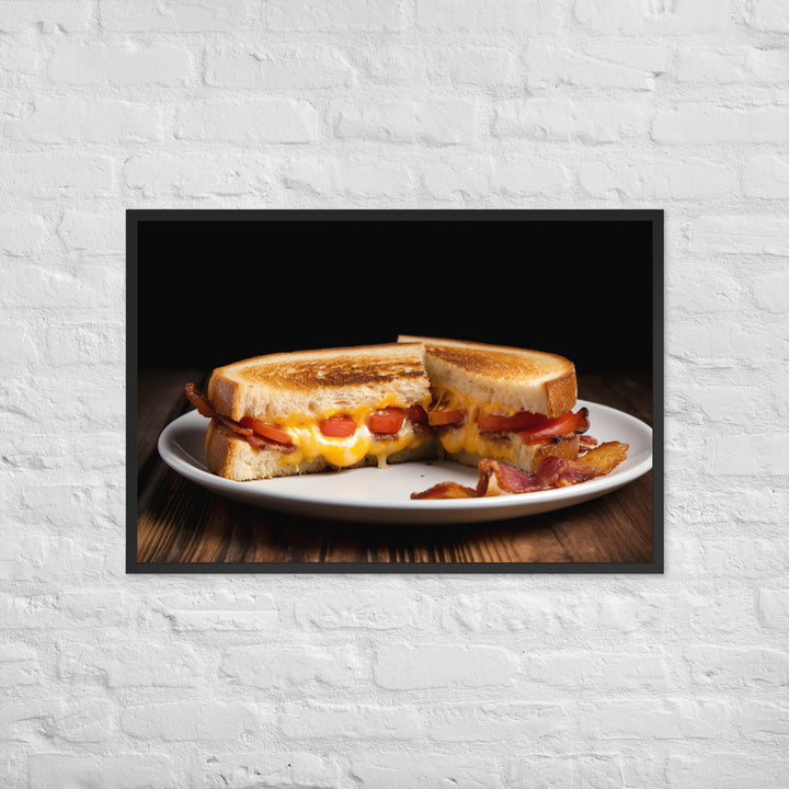 Gourmet Grilled Cheese with Bacon and Tomato Framed poster 🤤 from Yumify.AI