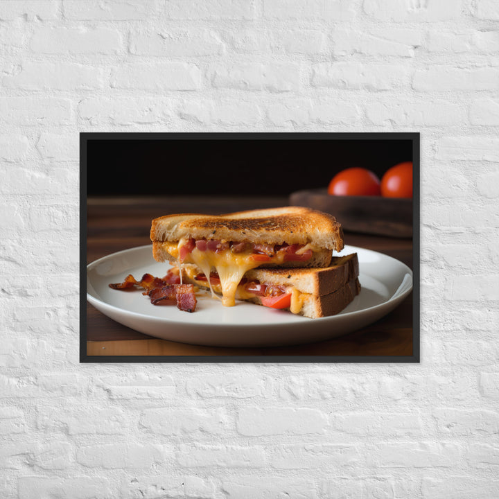 Gourmet Grilled Cheese with Bacon and Tomato Framed poster 🤤 from Yumify.AI