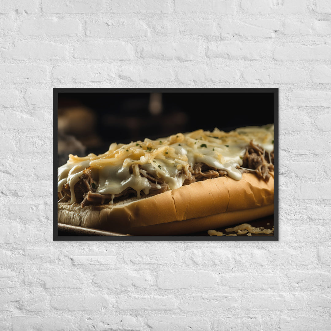 Cheesy Philly Cheesesteak Framed poster 🤤 from Yumify.AI