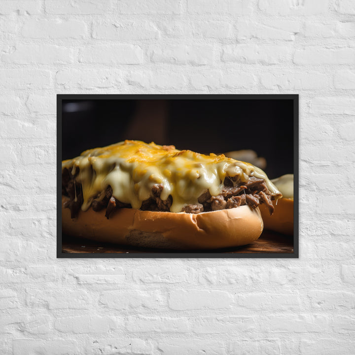 Cheesy Philly Cheesesteak Framed poster 🤤 from Yumify.AI