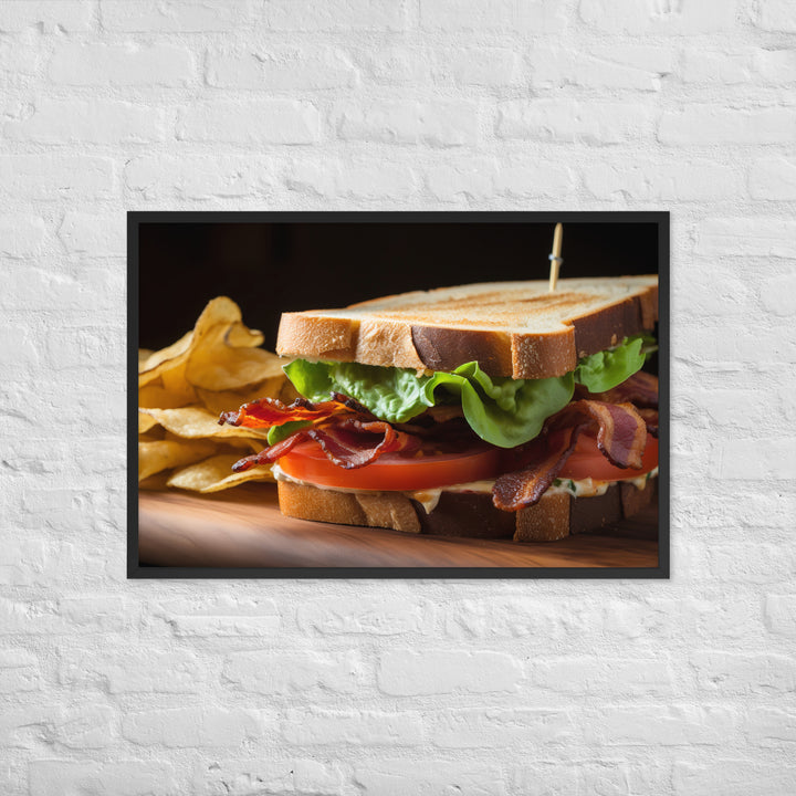 A beautifully crafted BLT sandwich Framed poster 🤤 from Yumify.AI