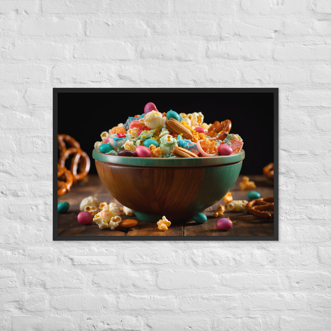 Popcorn Party Mix Framed poster 🤤 from Yumify.AI