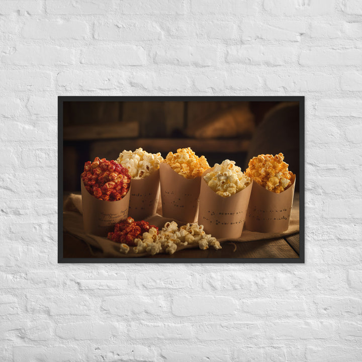 Gourmet Popcorn Trio Framed poster 🤤 from Yumify.AI