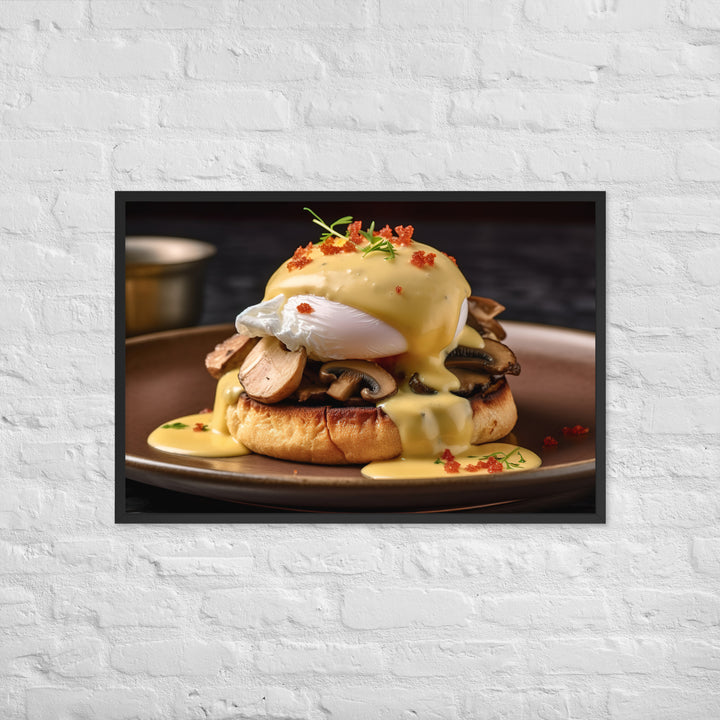 Mushroom and Truffle Eggs Benedict Framed poster 🤤 from Yumify.AI