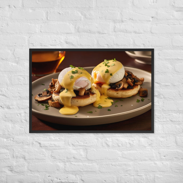 Mushroom and Truffle Eggs Benedict Framed poster 🤤 from Yumify.AI