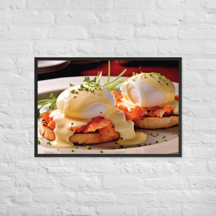 Crab or Lobster Eggs Benedict Framed poster 🤤 from Yumify.AI