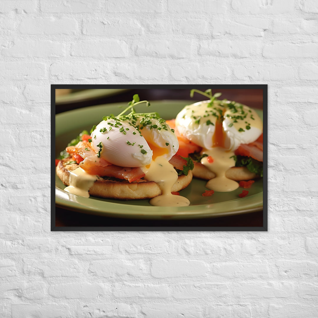 Crab or Lobster Eggs Benedict Framed poster 🤤 from Yumify.AI