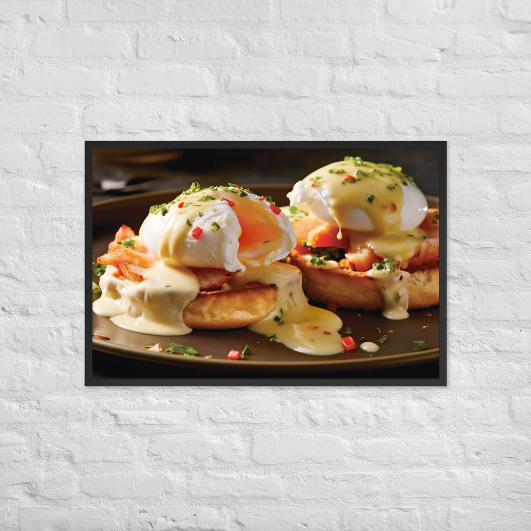 Crab or Lobster Eggs Benedict Framed poster 🤤 from Yumify.AI