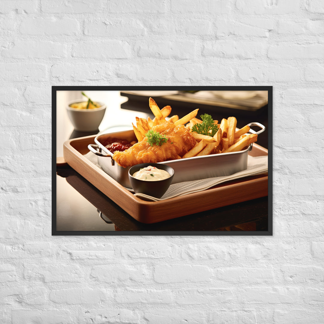 Gourmet Fish and Chips Framed poster 🤤 from Yumify.AI