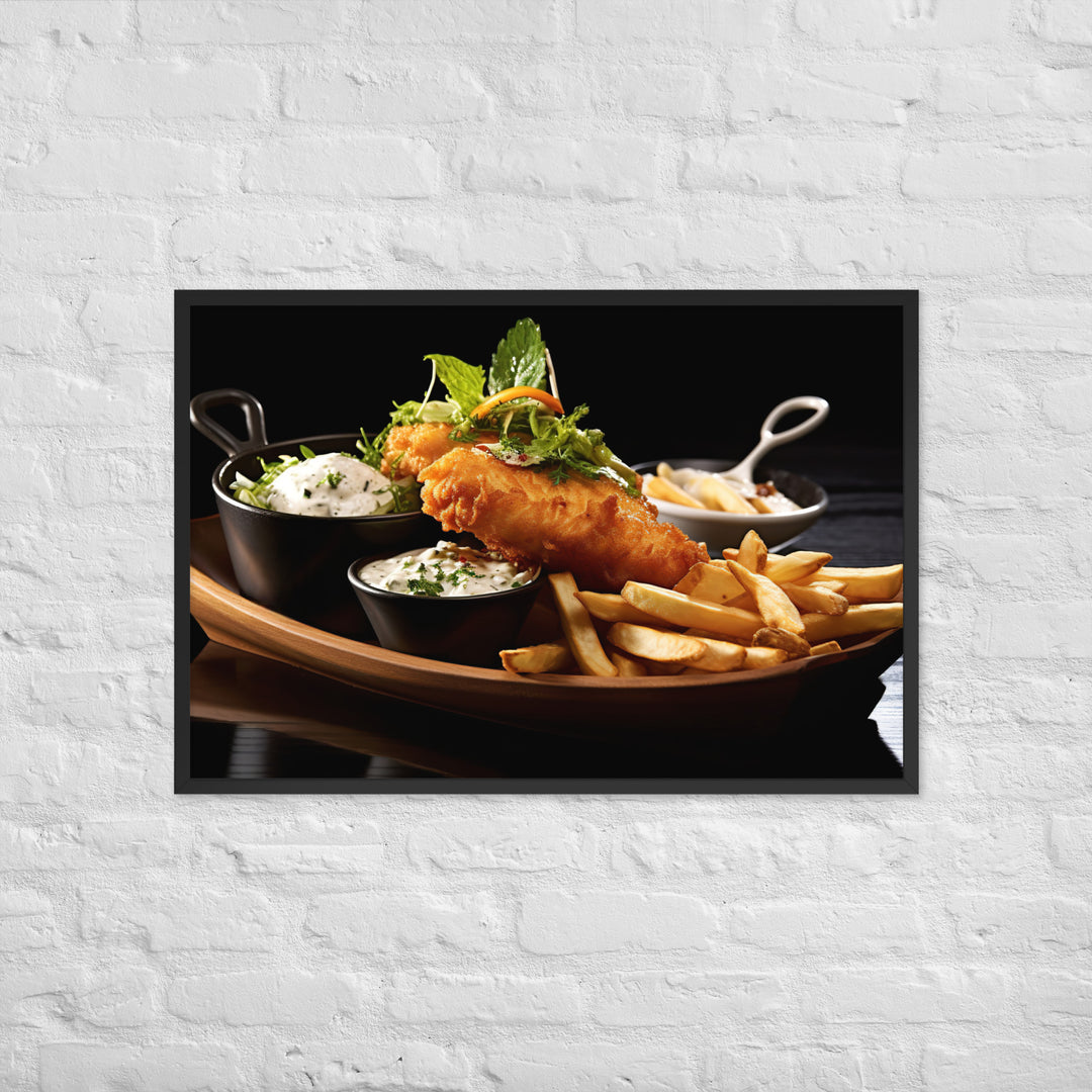 Gourmet Fish and Chips Framed poster 🤤 from Yumify.AI