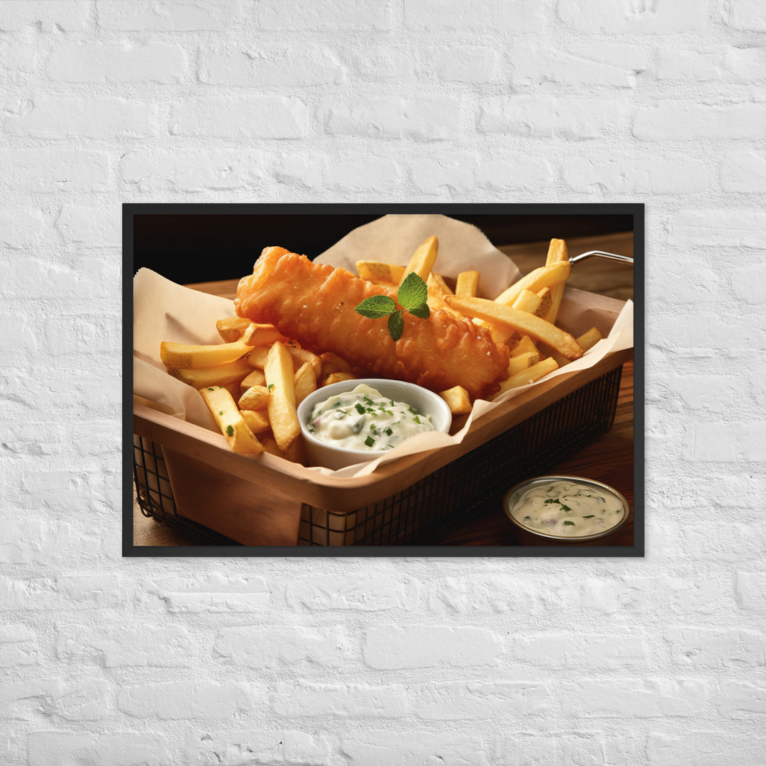 Gourmet Fish and Chips Framed poster 🤤 from Yumify.AI