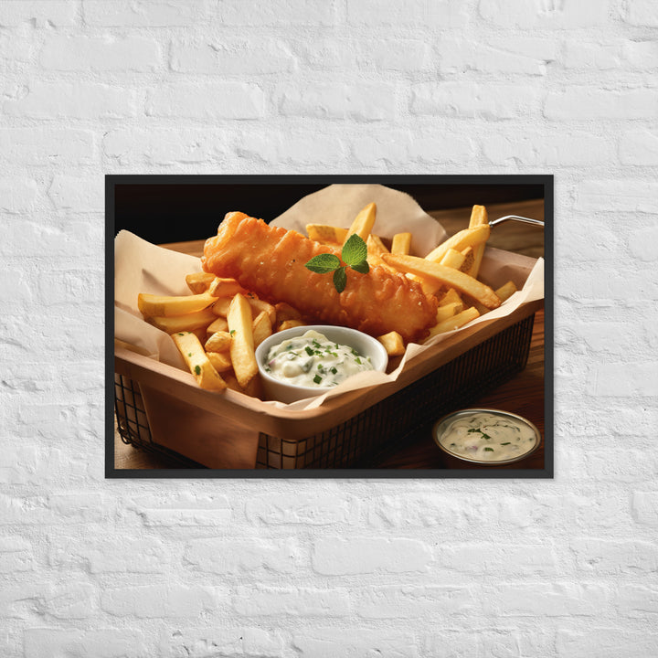 Gourmet Fish and Chips Framed poster 🤤 from Yumify.AI