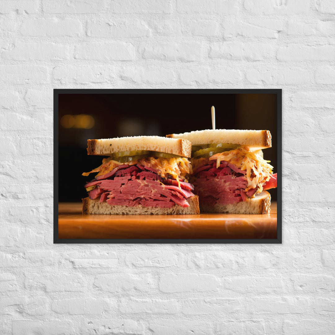 Montreal Smoked Meat Sandwich Framed poster 🤤 from Yumify.AI