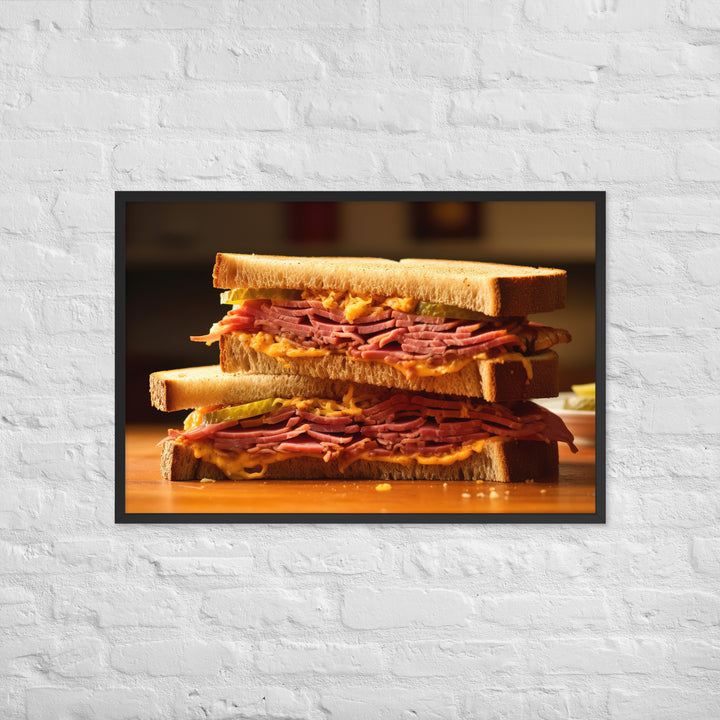 Montreal Smoked Meat Sandwich Framed poster 🤤 from Yumify.AI