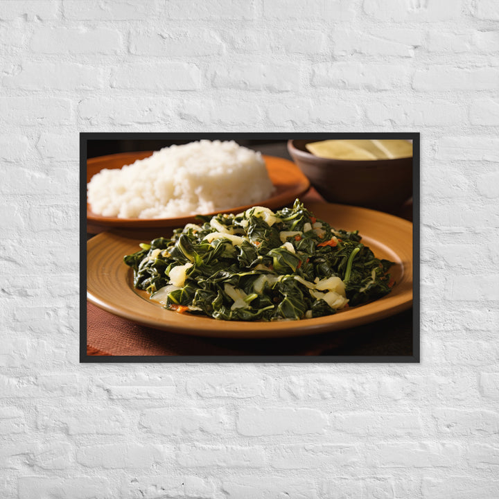 Ugali with Sukuma Wiki Framed poster 🤤 from Yumify.AI