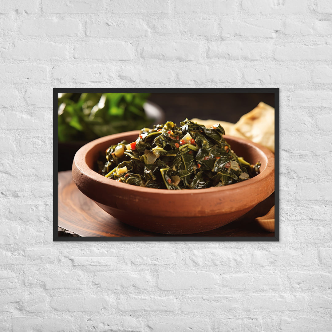 Sukuma Wiki with Chapati Framed poster 🤤 from Yumify.AI