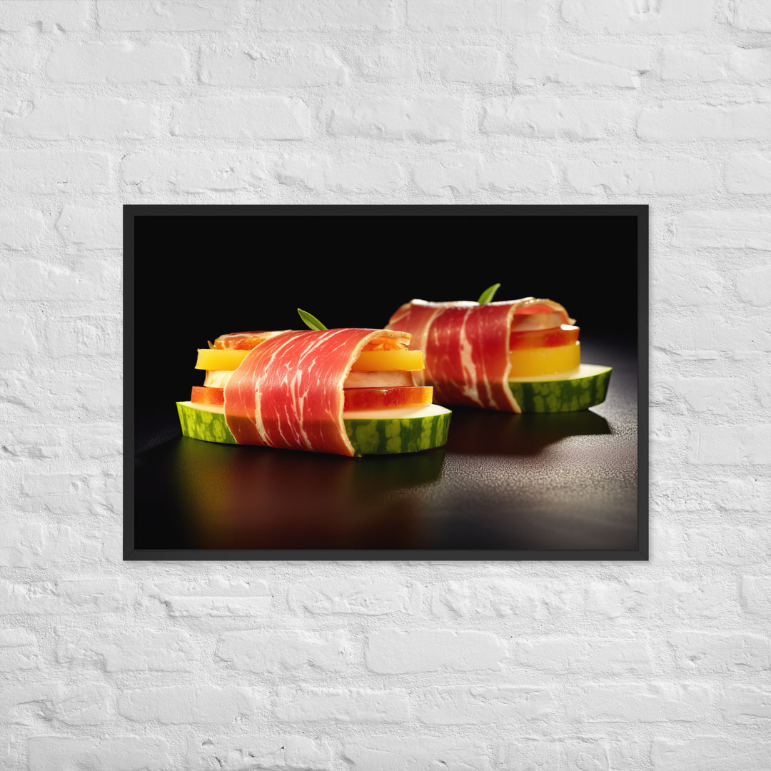 Jamn Serrano Wrapped Melon Framed poster 🤤 from Yumify.AI