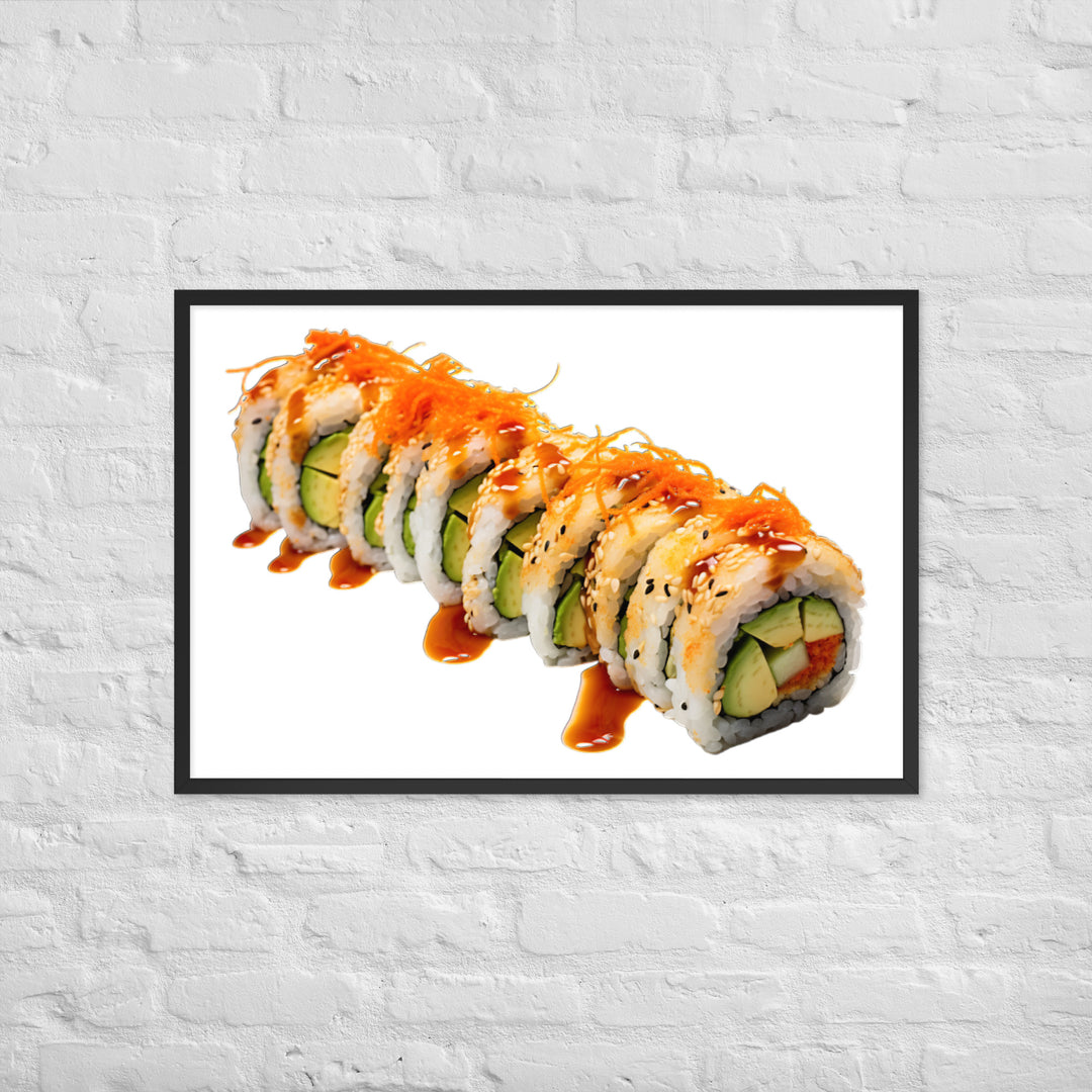 Vibrant Dragon Roll Sushi Framed poster 🤤 from Yumify.AI