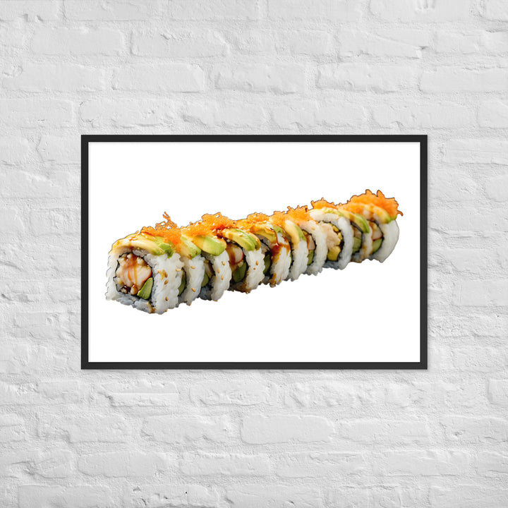 Vibrant Dragon Roll Sushi Framed poster 🤤 from Yumify.AI