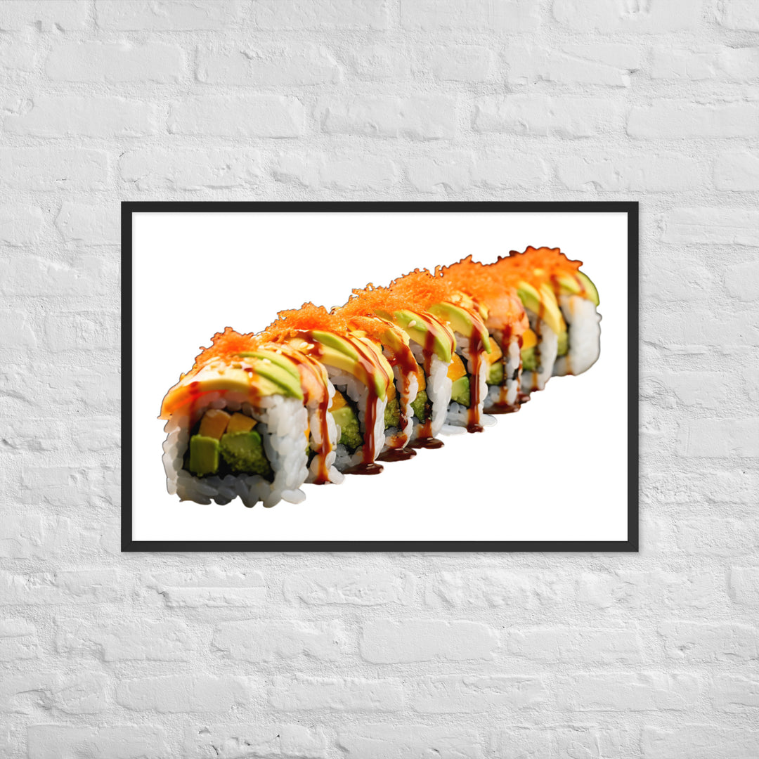 Vibrant Dragon Roll Sushi Framed poster 🤤 from Yumify.AI