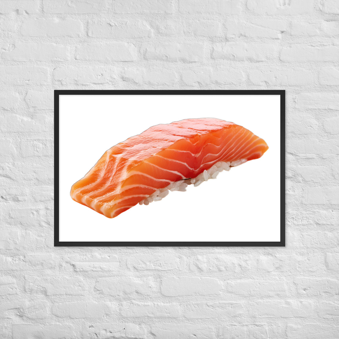 Glistening Salmon Nigiri Framed poster 🤤 from Yumify.AI