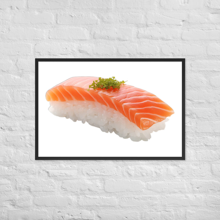 Glistening Salmon Nigiri Framed poster 🤤 from Yumify.AI