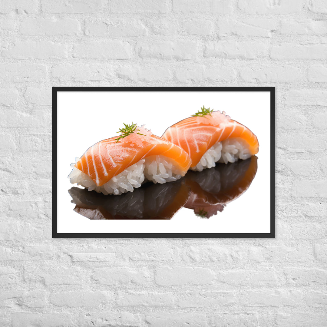 Glistening Salmon Nigiri Framed poster 🤤 from Yumify.AI