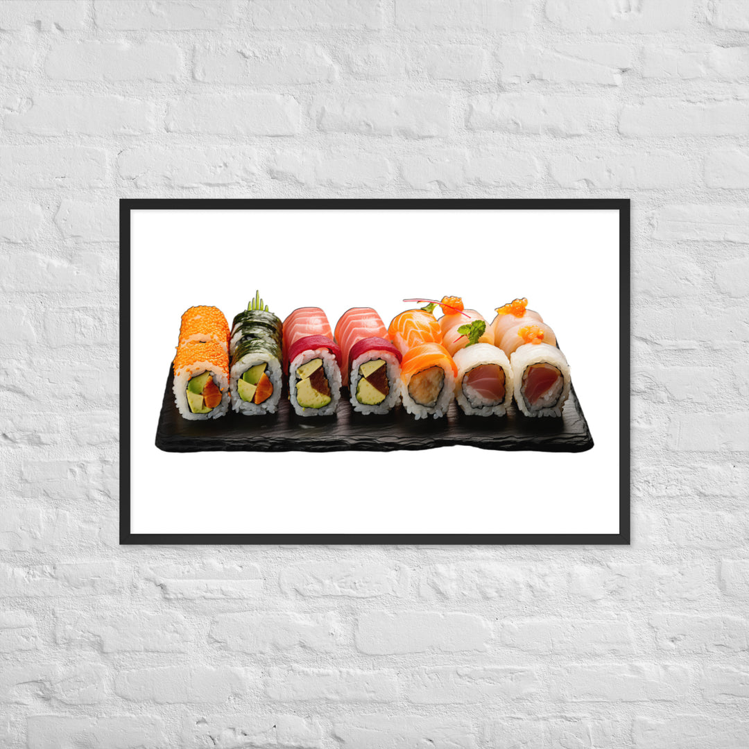 Exquisite Maki Sushi Assortment Framed poster 🤤 from Yumify.AI