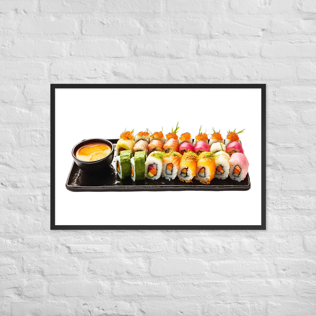 Exquisite Maki Sushi Assortment Framed poster 🤤 from Yumify.AI