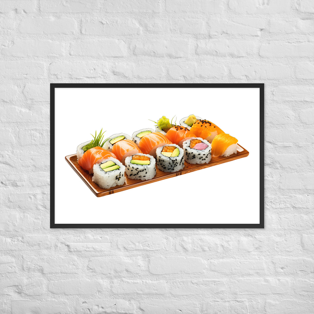 Exquisite Maki Sushi Assortment Framed poster 🤤 from Yumify.AI